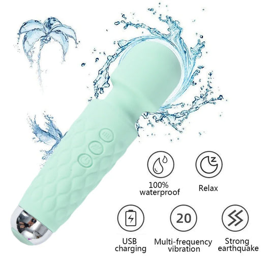 20 Modes Strong Vibration Upgraded Mini Vibrator Usb Charging Handheld Wand Massager G-Spot Clitoris Vibrator Sex Toys for Women